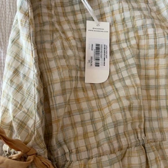 MON RENN Lucille Marigold Plaid Print Midi Skirt - Picture 8 of 12